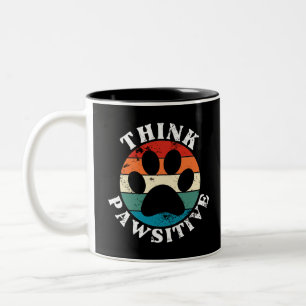 Tasse 2 Couleurs Patte de chien pense positif
