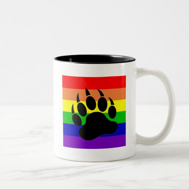 Tasse 2 Couleurs Patte d'ours de gay pride (Droit)