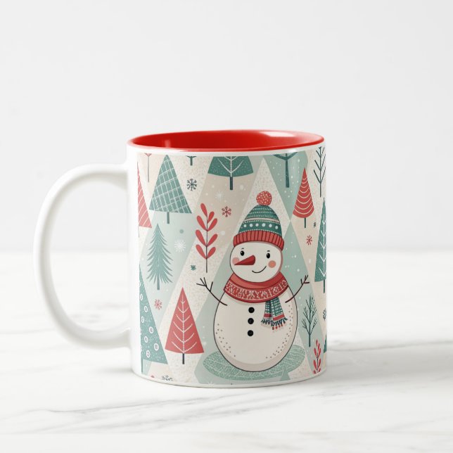 Tasse 2 Couleurs Pattern Christmas Scandinavian (Gauche)