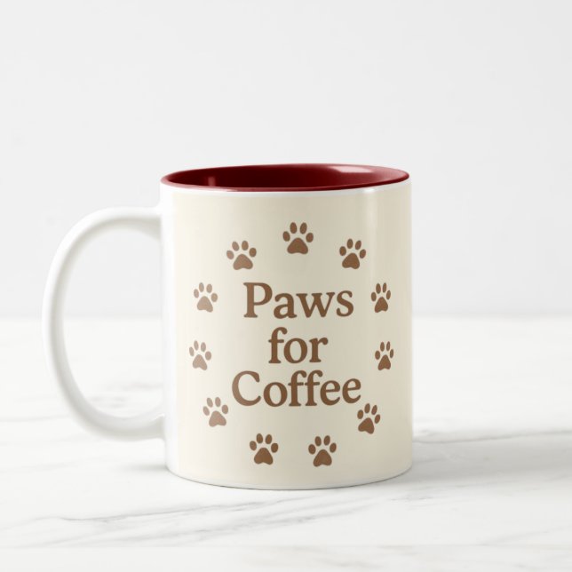 Tasse 2 Couleurs Pattes pour café (Gauche)