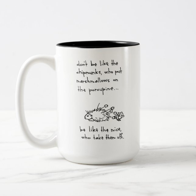 Tasse 2 Couleurs Pauvre Porc-Épic (Gauche)