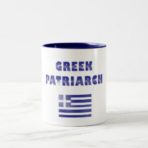 Tasse 2 Couleurs Pavillon grec Patriarche Grèce Marine Bleu Blanc