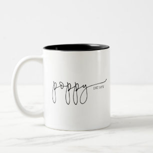 Tasse 2 Couleurs Pavot établi Grand-père Cadeau