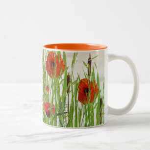 Tasse 2 Couleurs pavots et cattons