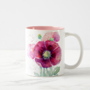 Tasse 2 Couleurs Pavots roses