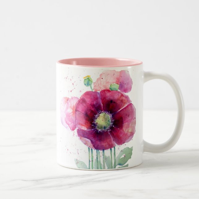 Tasse 2 Couleurs Pavots roses (Droit)