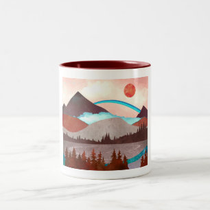 Tasse 2 Couleurs Paysage Arc-en-ciel Bleu