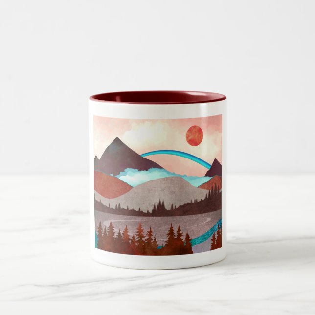 Tasse 2 Couleurs Paysage Arc-en-ciel Bleu (Centre)