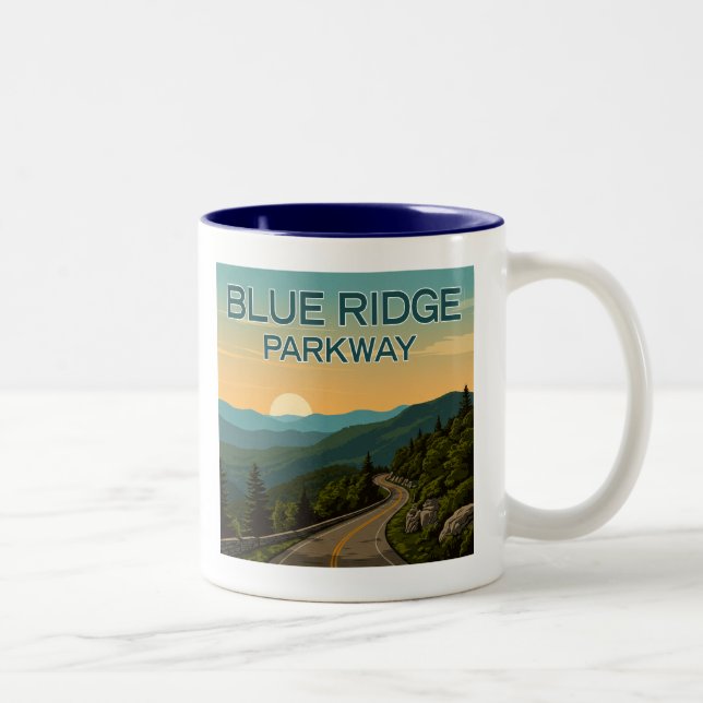 Tasse 2 Couleurs Paysage de Blue Ridge Parkway (Droit)