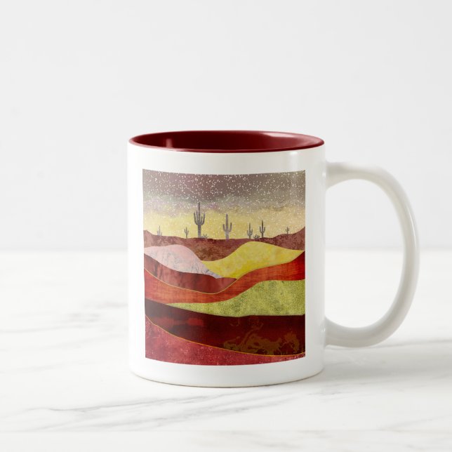 Tasse 2 Couleurs Paysage de cactus du désert (Droit)