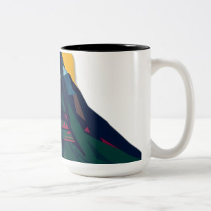Tasse 2 Couleurs Paysage de montagne géométrique Abstrait
