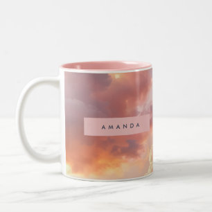 Tasse 2 Couleurs Paysage de nuages pastel personnalisé de l'heure d