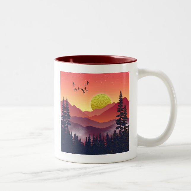 Tasse 2 Couleurs Paysage des monts Crimson (Droit)