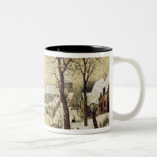 Tasse 2 Couleurs Paysage d'hiver avec des patineurs