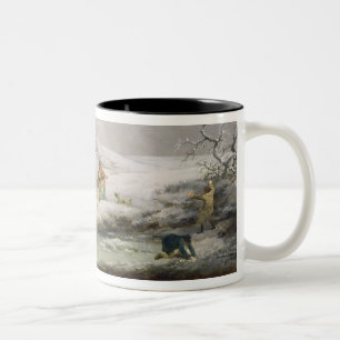 Tasse 2 Couleurs Paysage hivernal avec des hommes qui font des vagu