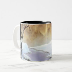 Tasse 2 Couleurs paysage nature neige hiver