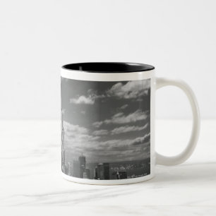 Tasse 2 Couleurs Paysage noir et blanc d'horizon de New York City