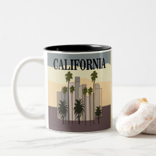 Tasse 2 Couleurs Paysage urbain de Los Angeles au coucher du soleil