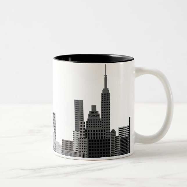 Tasse 2 Couleurs Paysage urbain de New York (Droit)