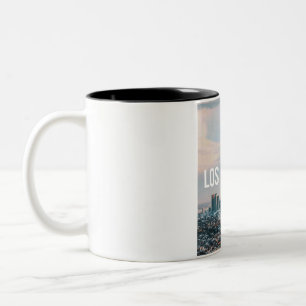 Tasse 2 Couleurs Paysage urbain rétro de Los Angeles, esthétique de