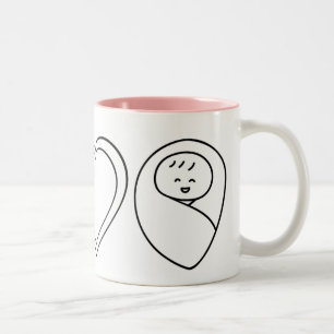 Tasse 2 Couleurs Peace Love Babies