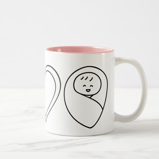 Tasse 2 Couleurs Peace Love Babies (Droit)