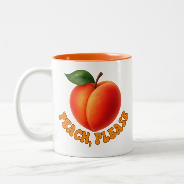 Tasse 2 Couleurs Peach Please Funny Two-toned (Gauche)