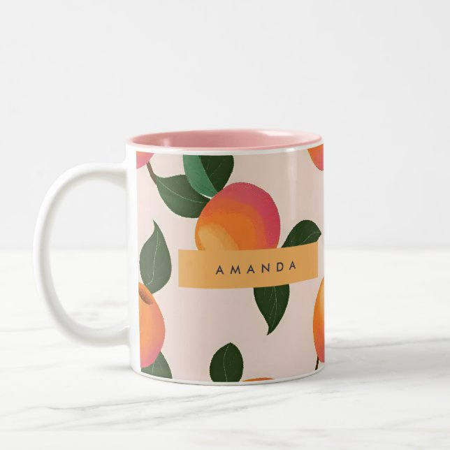 Tasse 2 Couleurs Peachs Motifs de pêche personnalisés (Gauche)