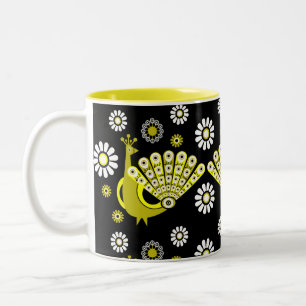Tasse 2 Couleurs Peacock Bird Art graphique