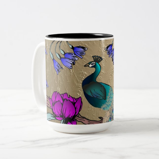 Tasse 2 Couleurs Peacock En Or (Devant gauche)