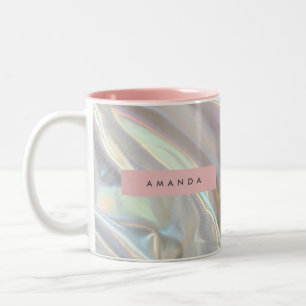 Tasse 2 Couleurs Pearle irisée douce personnalisée scintillante