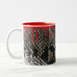 Tasse 2 Couleurs Peau Python saignant Gory sang rouge Halloween Yuk