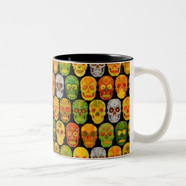 Tasse 2 Couleurs Peaux feuille Aspen Skulls sans couture motif 2018 (Droit)