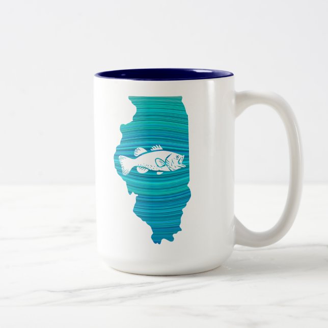 Tasse 2 Couleurs Pêche à la vague dans l'Illinois (Droit)
