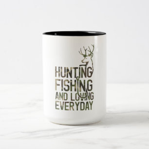 Tasse 2 Couleurs Pêche Amusante Et Chasse Au Camo Chasseur