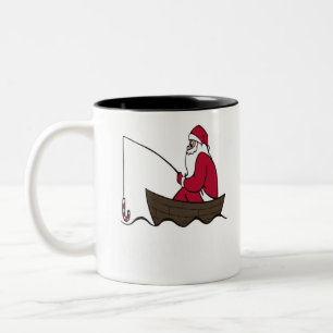 Tasse 2 Couleurs Pêche au poisson de Noël père Noël Pêcheurs de Noë