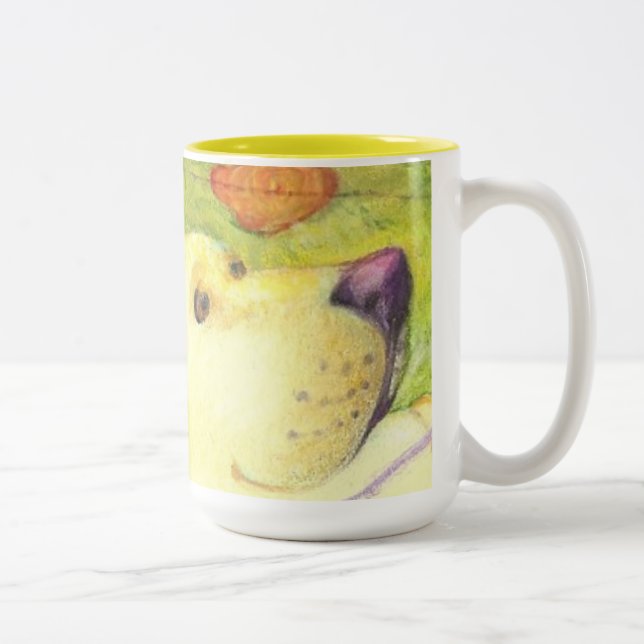 Tasse 2 Couleurs Pêche chien et chat) (de plan rapproché/tasse (Droit)