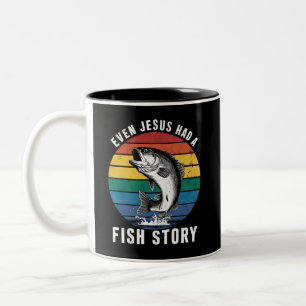 Tasse 2 Couleurs Pêche Même Jésus Avait Poisson Histoire Basse Pois