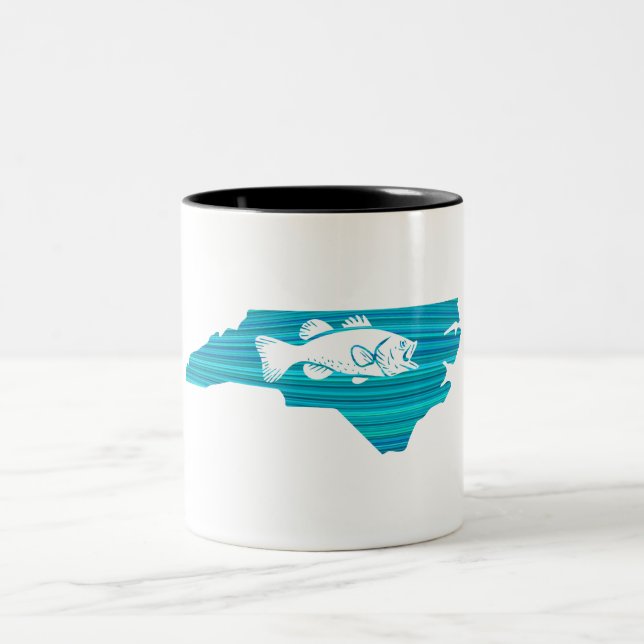 Tasse 2 Couleurs Pêche par vagues en Caroline du Nord (Centre)