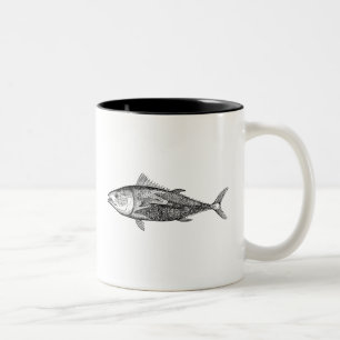 Tasse 2 Couleurs Pêche personnalisée par poissons vintages de thons