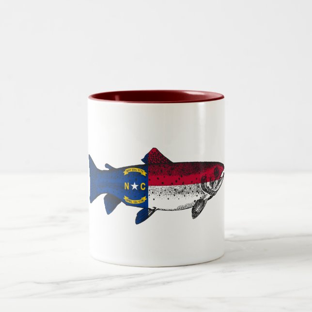 Tasse 2 Couleurs Pêche Truite de Caroline du Nord (Centre)