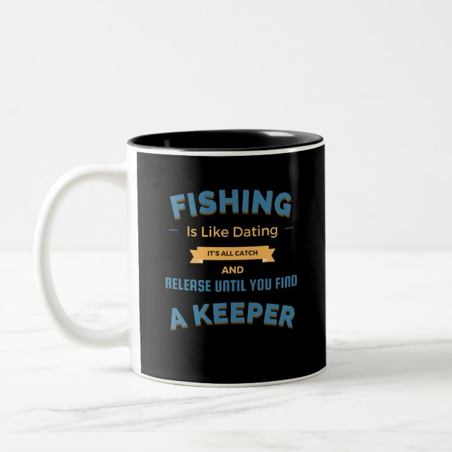 Tasse 2 Couleurs Pêcher, C'Est Comme Dater Drôle Pêcher Slogan (Gauche)