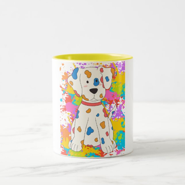 Tasse 2 Couleurs peindre chien (Centre)