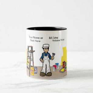 Tasse 2 Couleurs Peintre personnalisé - Dessin masculin