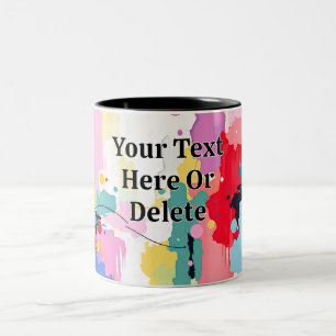 Tasse 2 Couleurs Peinture Abstraite Éclaboussures/Gouttes, Votre Me