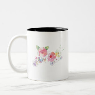 Tasse 2 Couleurs Peinture Abstraite Fleurie Design De Décoration Fl