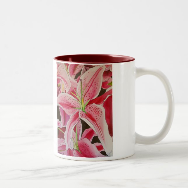 Tasse 2 Couleurs Peinture d'aquarelle Stargazer rose lièvre (Droit)
