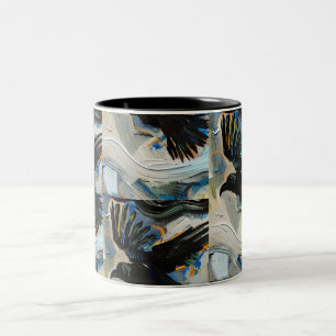 Tasse 2 Couleurs Peinture de corbeau