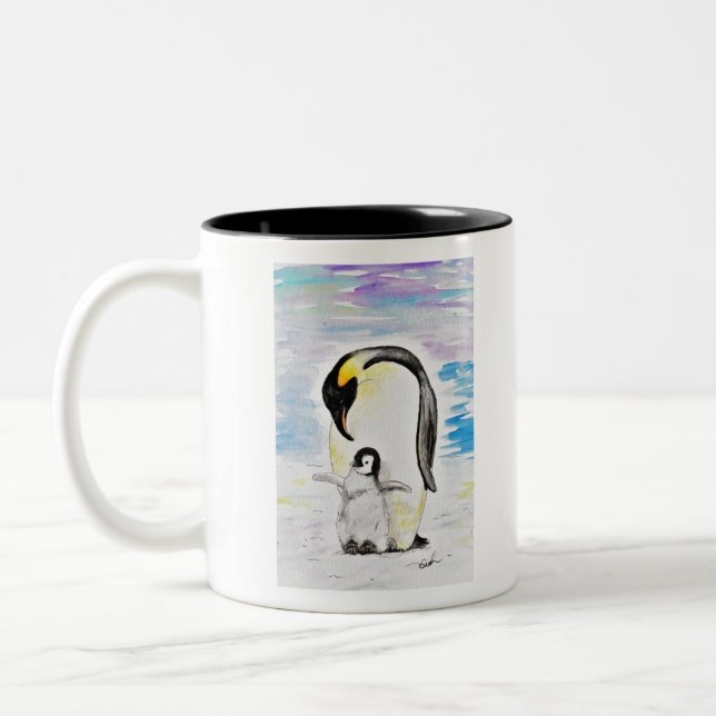 Tasse 2 Couleurs Peinture de l'empereur Penguin et de l'aquarelle d (Gauche)