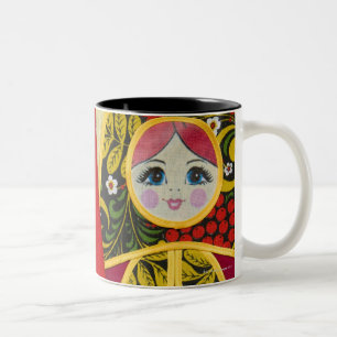 Tasse 2 Couleurs Peinture de poupée de Matryoshka de Russe
